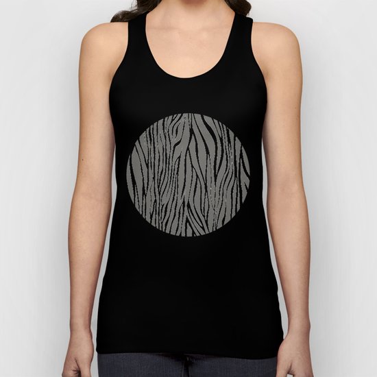 Safari Zebra Print - Grey & White Unisex Tank Top