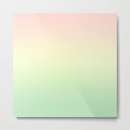 Gradient Pastel Ombre Neo Mint Yellow Pink Millennial Pale Pattern Spring Cute Soft Unicorn Texture Metal Print