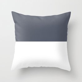 Dark Gray And White Split in Horizontal Halves Throw Pillow