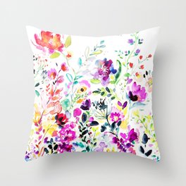 Watercolor floral Throw Pillow