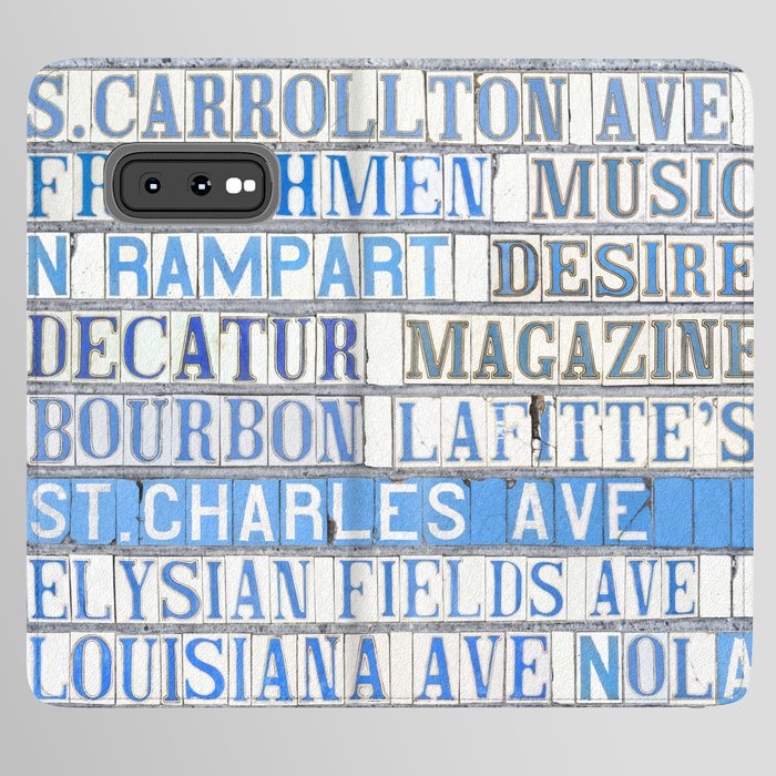 New Orleans Street Names Tile Art Word Typography Letters French Quarter  Uptown Marigny Android Case by Kim Rose Adams