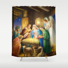 Nativity, holy night Shower Curtain