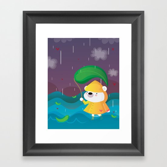 Walk on the rain Framed Art Print