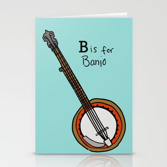 B is for Banjo Stationery Cards