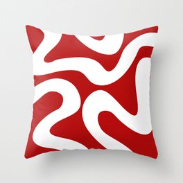Abstract waves - red Throw Pillow