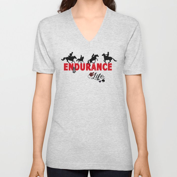 Endurance Life in Black & Red V Neck T Shirt