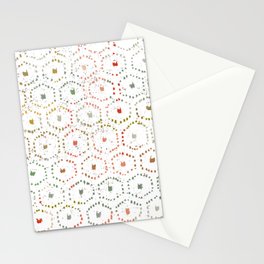Neutral-toned brushstrokes hexagons Stationery Card