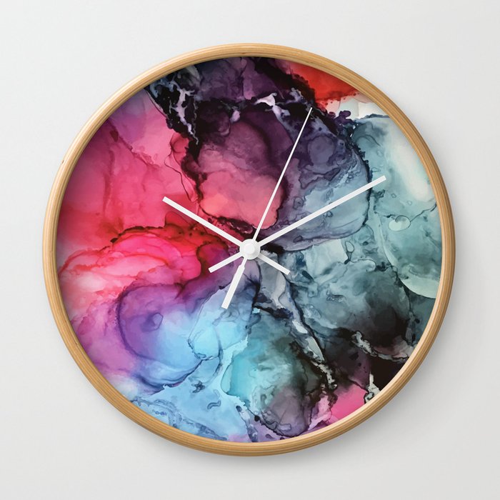 Darkness to Dawn - Mixed Media Painting Wall Clock