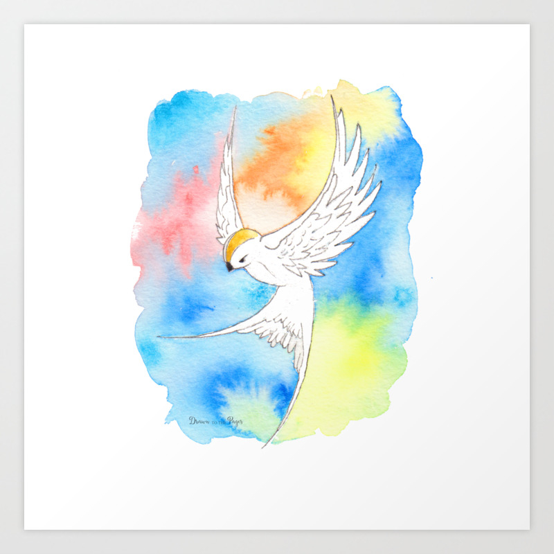 Shatter Me Bird In Flight Art Print By Drawntothepages Society6