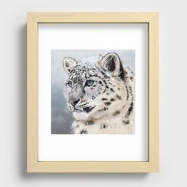 Snow Leopard Recessed Framed Print
