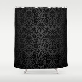 Black Damask Pattern Design Shower Curtain