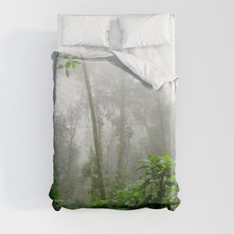 Brazil Photography - Moisty Rain Forest With Wet Leaves Duvet Cover