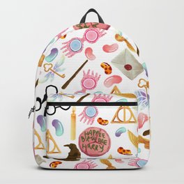 Harry Pattern  Backpack | Spell, Digital, Pop Art, Colored Pencil, Witches, Pattern, Graphite, Witchcraft, Potter, Wizard 