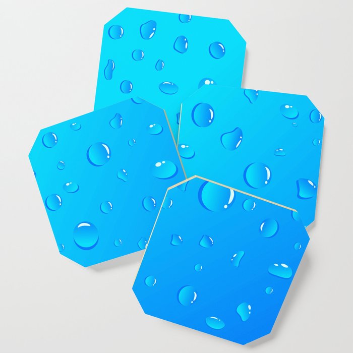 Water Droplets on Blue Background. Coaster