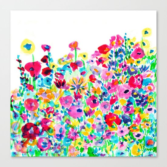 Flower Fields Pink Canvas Print