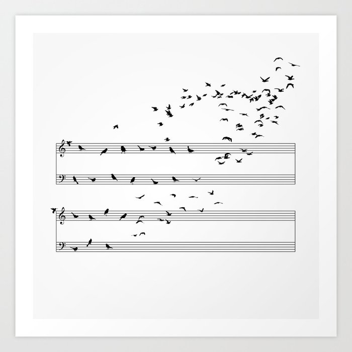 Natural Musical Notes Art Print
