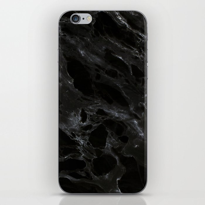 Black marble iPhone Skin