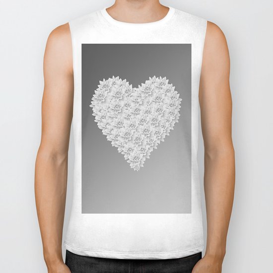 White heart Biker Tank