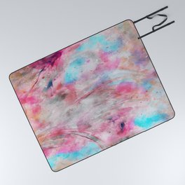 Pink and Blue Watercolors Picnic Blanket