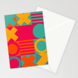 Pop Art Geometric Bauhaus Pattern Design  Stationery Card