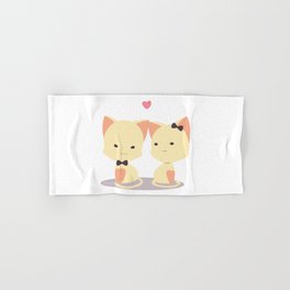 Couple valentine cat Hand & Bath Towel