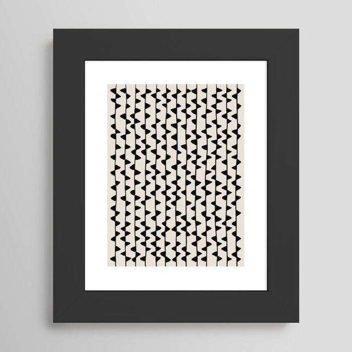 Society6 ケース black and white triangles by Her Art Geometric Triangles VI Black and White Framed Canvas by