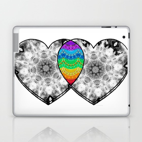 You Color My World - Colorful Love Heart Art Laptop & iPad Skin