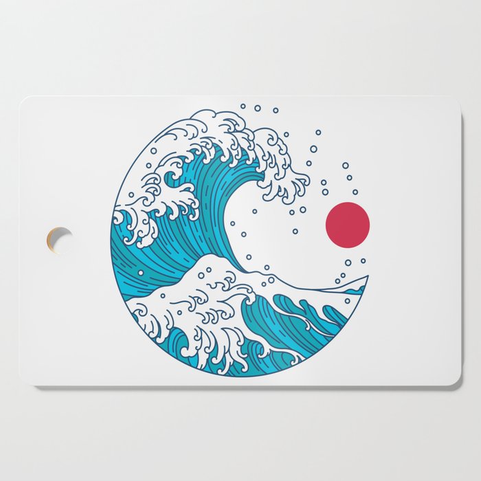 big wave japanese art style Cutting Board