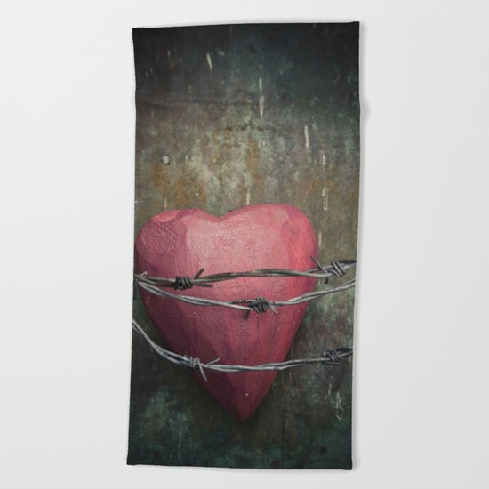 Trapped Heart Beach Towel