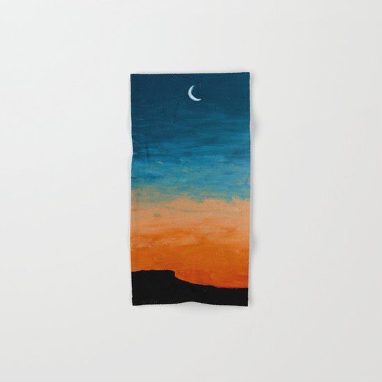 Pre-Dawn Moonrise, painting Hand & Bath Towel