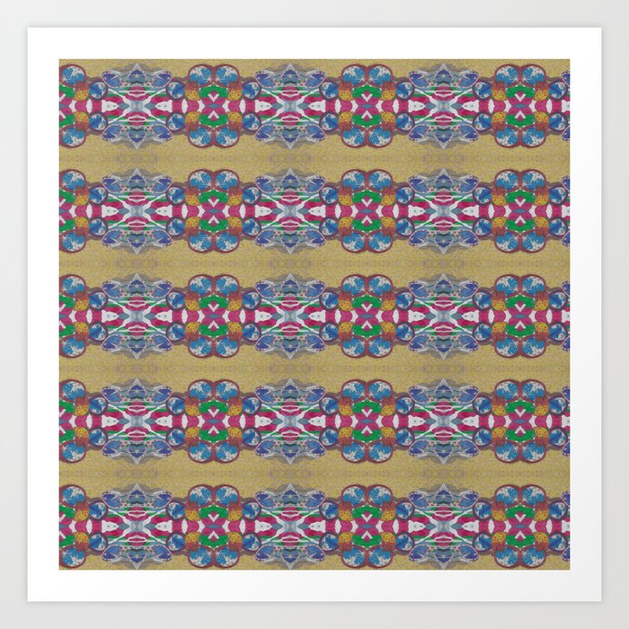 At the Beach Sunglasses Hermit Crab Sand and Towel Repeating Pattern Design  Art Print