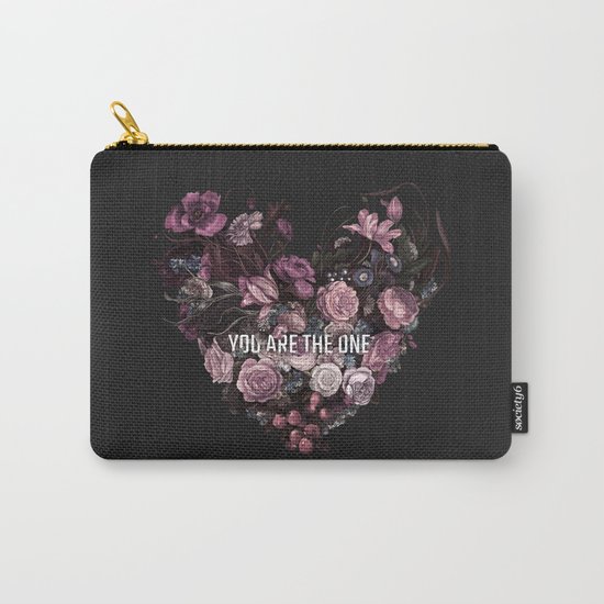 You Are The One // Floral Valentine's Heart Carry-All Pouch