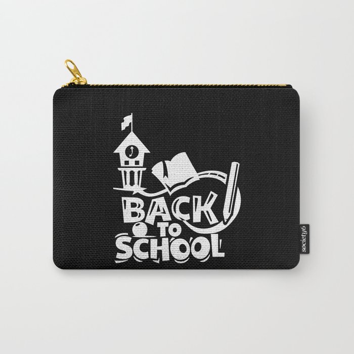 Cute Back To School Illustration Kids Quote Carry-All Pouch