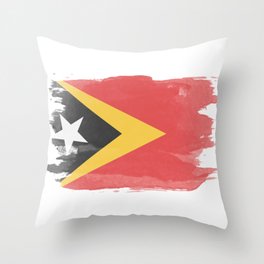 East Timor flag brush stroke, national flag Throw Pillow