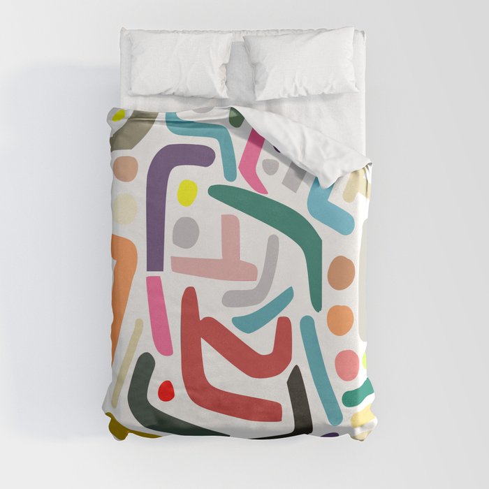 Line Drawing Pattern Duvet Cover