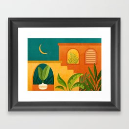 Moonlight Villa Colorful Landscape Framed Art Print