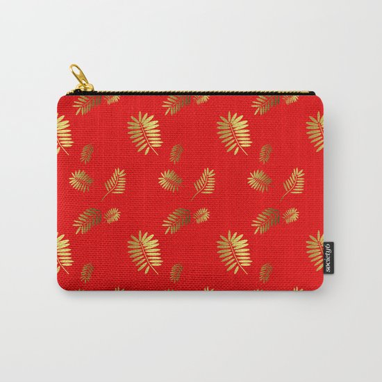 Tropical Pattern Red Carry-All Pouch