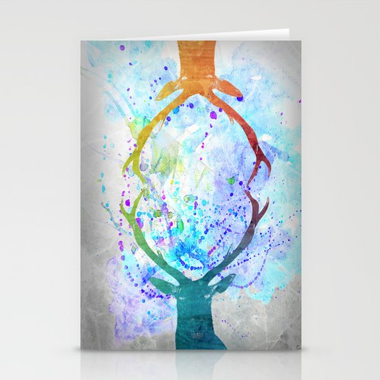 watercolor deer Stationery Cards