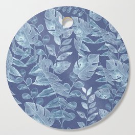 Classic blue botanical tropical pattern Cutting Board