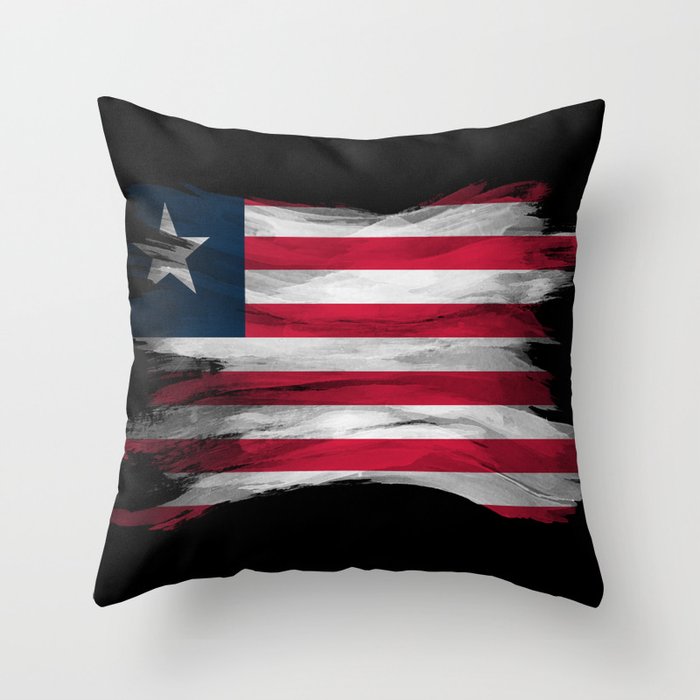 Liberia flag brush stroke, national flag Throw Pillow