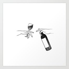 Wine connecting people. Art Print