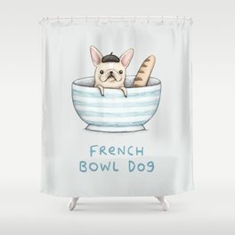 French Bowl Dog Shower Curtain