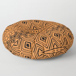 African Mud Cloth // Orange Floor Pillow