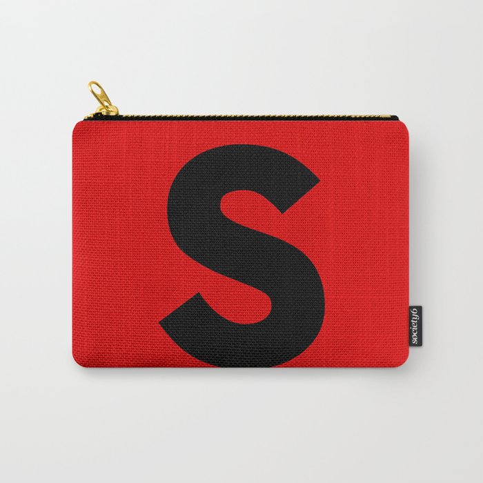 letter S (Black & Red) Carry-All Pouch