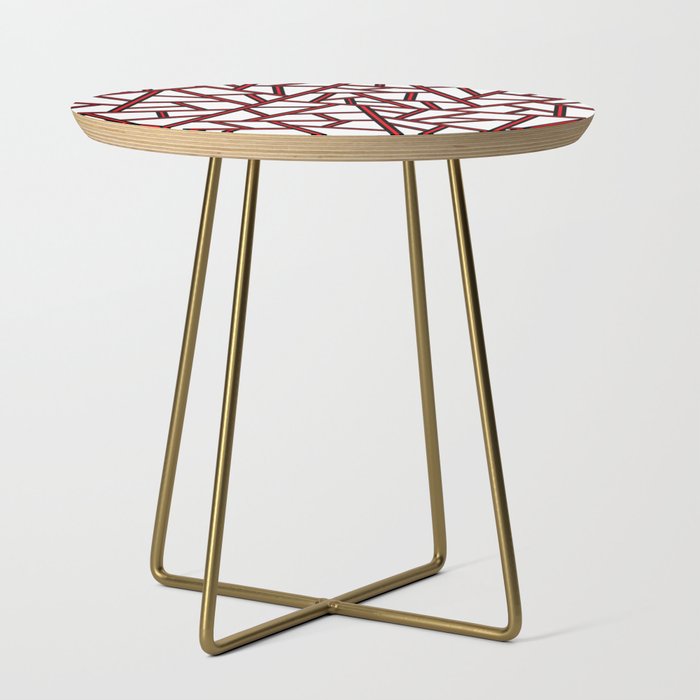 Abstract geometric pattern - red, black and white. Side Table