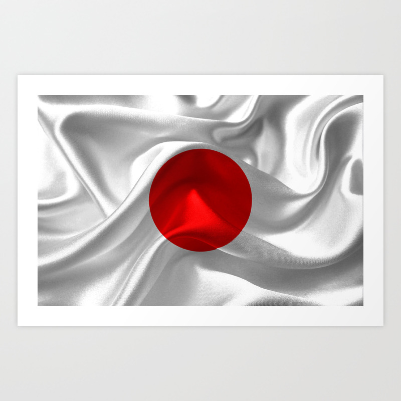 Satin Flag Of Japan Art Print By Artpics Society6