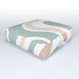 Liquid Swirl Abstract Pattern in Celadon Sage Outdoor Floor Cushion