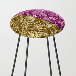 Gold Pink Foil Modern Collection Counter Stool