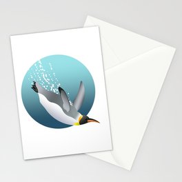 Emperor penguin plunge Stationery Card