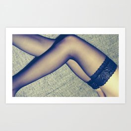 Leggy Lace Stockings Art Print